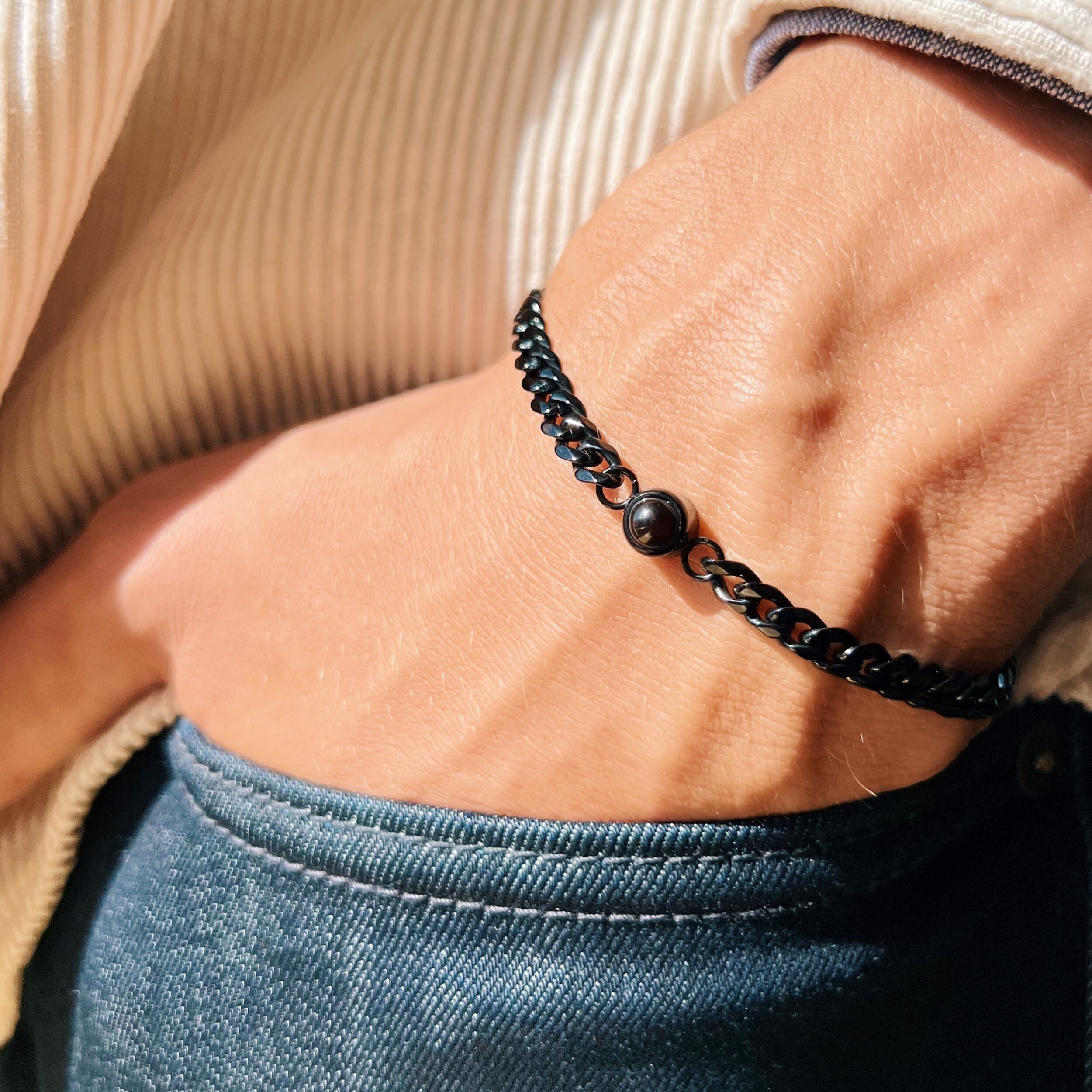 Photo projection on sale bracelet for him