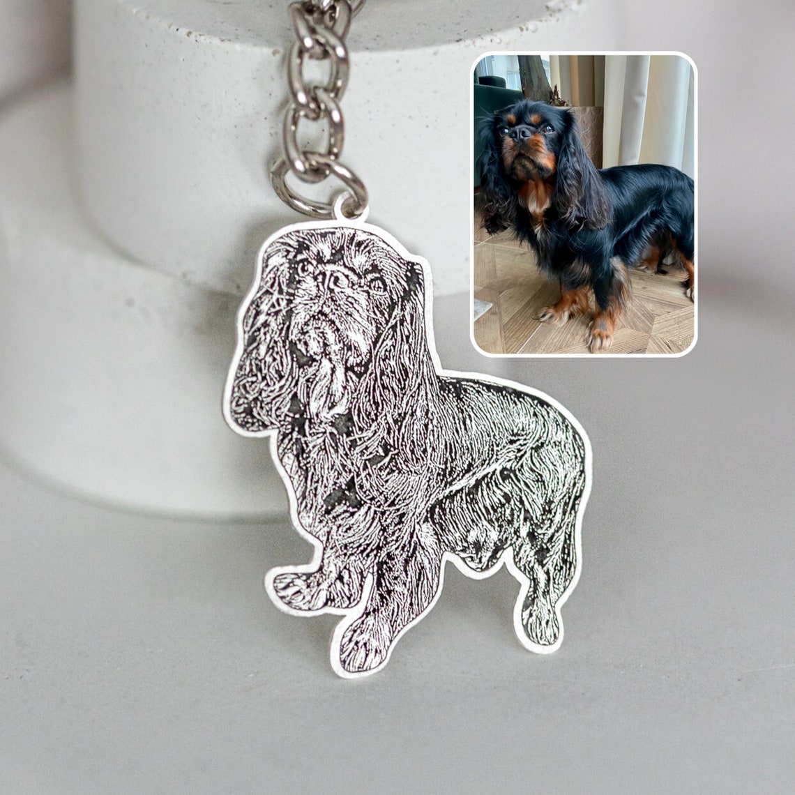 Dog Photo Keychain Pet Keychain Pet Memorial Custom Dog - Etsy