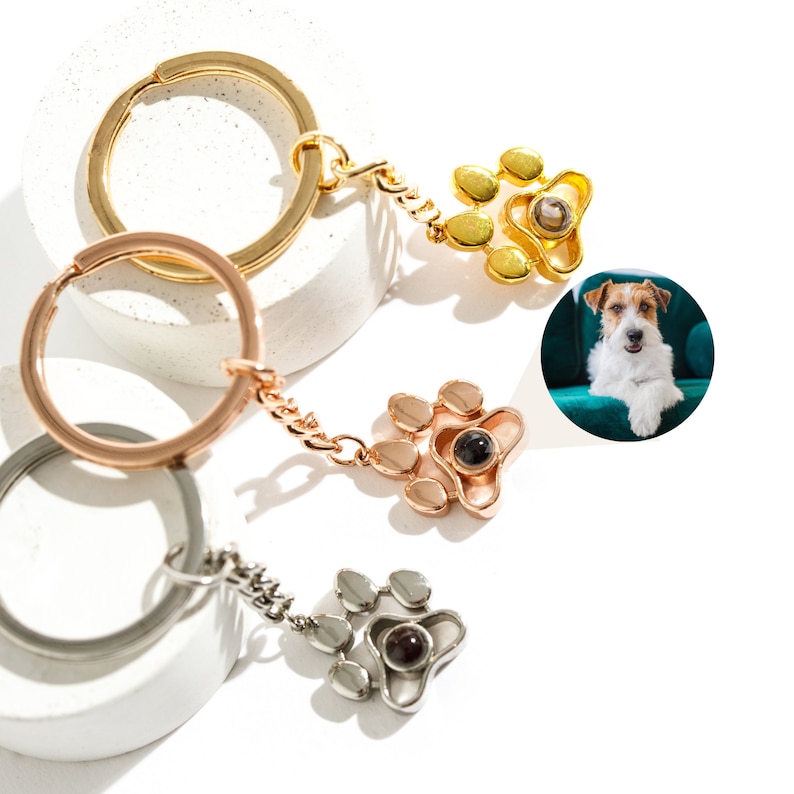 Custom Pet Photo Keychain: Acrylic Dog Or Cat Face Gift, FK01 - Israel