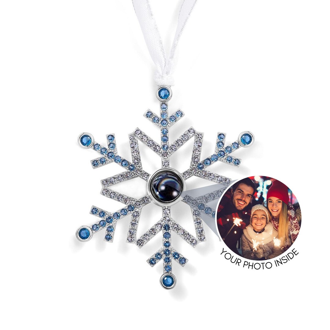 Personalised Star Photo Projection Ornament With Picture Inside,Custom Photo Ornament For Christmas Tree,Customized Pentagram Projection Hanging Pendant For Xmas Party Gifts