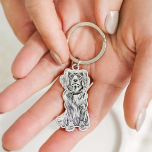 Dog photo keychain Pet keychain Pet memorial Custom dog keychain Dog memorial gift Valentines day Gifts for her Gifts for him image 7