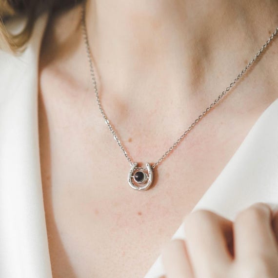 Horse necklace • Horse memorial gift • Horse lover gift • Projection necklace • Photo projection necklace • Photo necklace