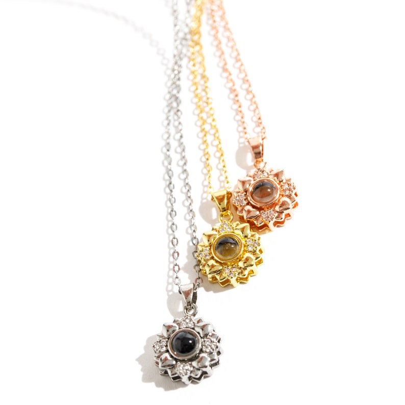 Sunflower photo necklace Clearance