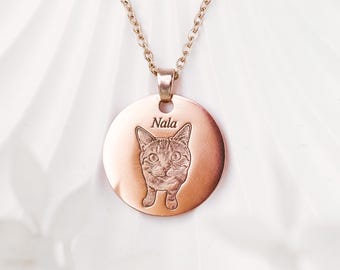 Pet photo necklace • Cat memorial photo necklace • Cat photo necklace • Cat memorial gift • Cat gifts for owners • Cat necklace