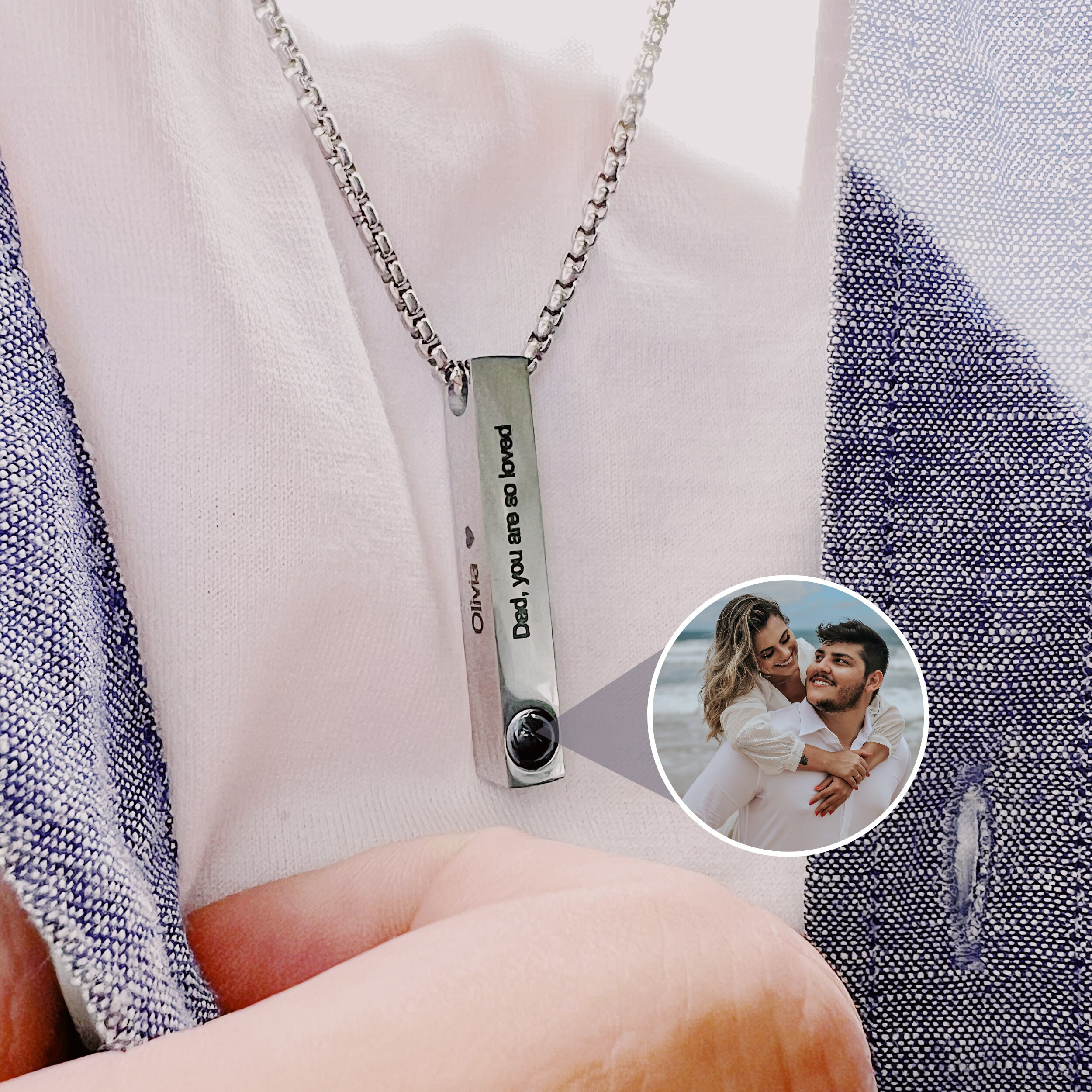 Collier et pendentif projection photo personnalisé – La Boutique Des Hommes