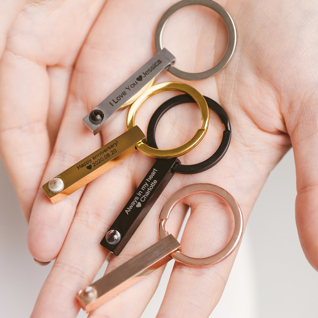 Photo Keychain Projection Keychain Custom Keychain Keychain for Boyfriend Couple Keychain Drive