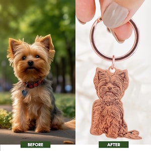 Dog photo keychain Pet keychain Pet memorial Custom dog keychain Dog memorial gift Valentines day Gifts for her Gifts for him image 6