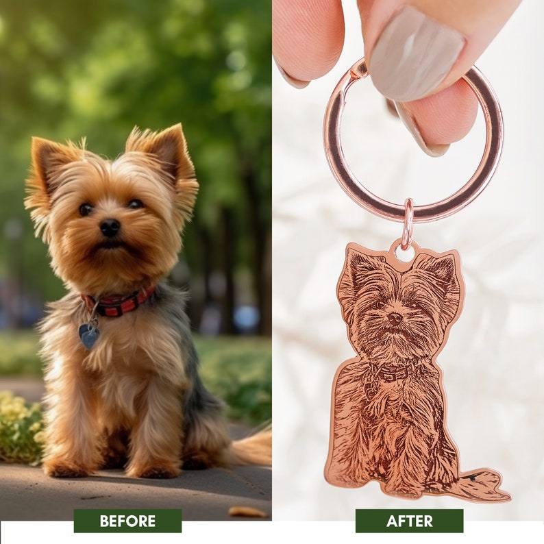 Dog photo keychain Pet keychain Pet memorial Custom dog keychain Dog memorial gift Valentines day Gifts for her Gifts for him image 6