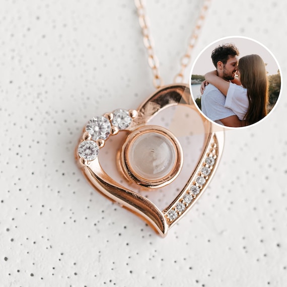 Necklace with 2024 photo projection