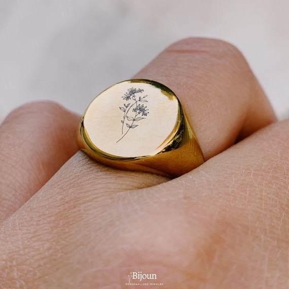 Birth Flower Jewelry Birth Flower Ring Flower Ring Mother s Day