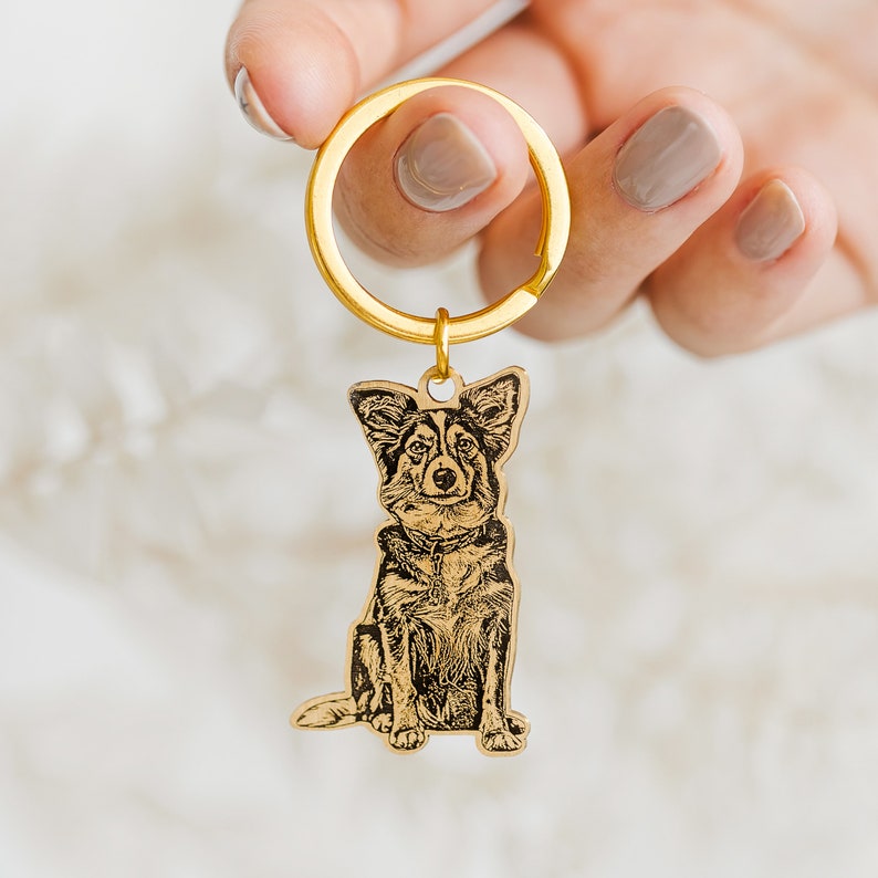 Dog photo keychain Pet keychain Pet memorial Custom dog keychain Dog memorial gift Valentines day Gifts for her Gifts for him image 2