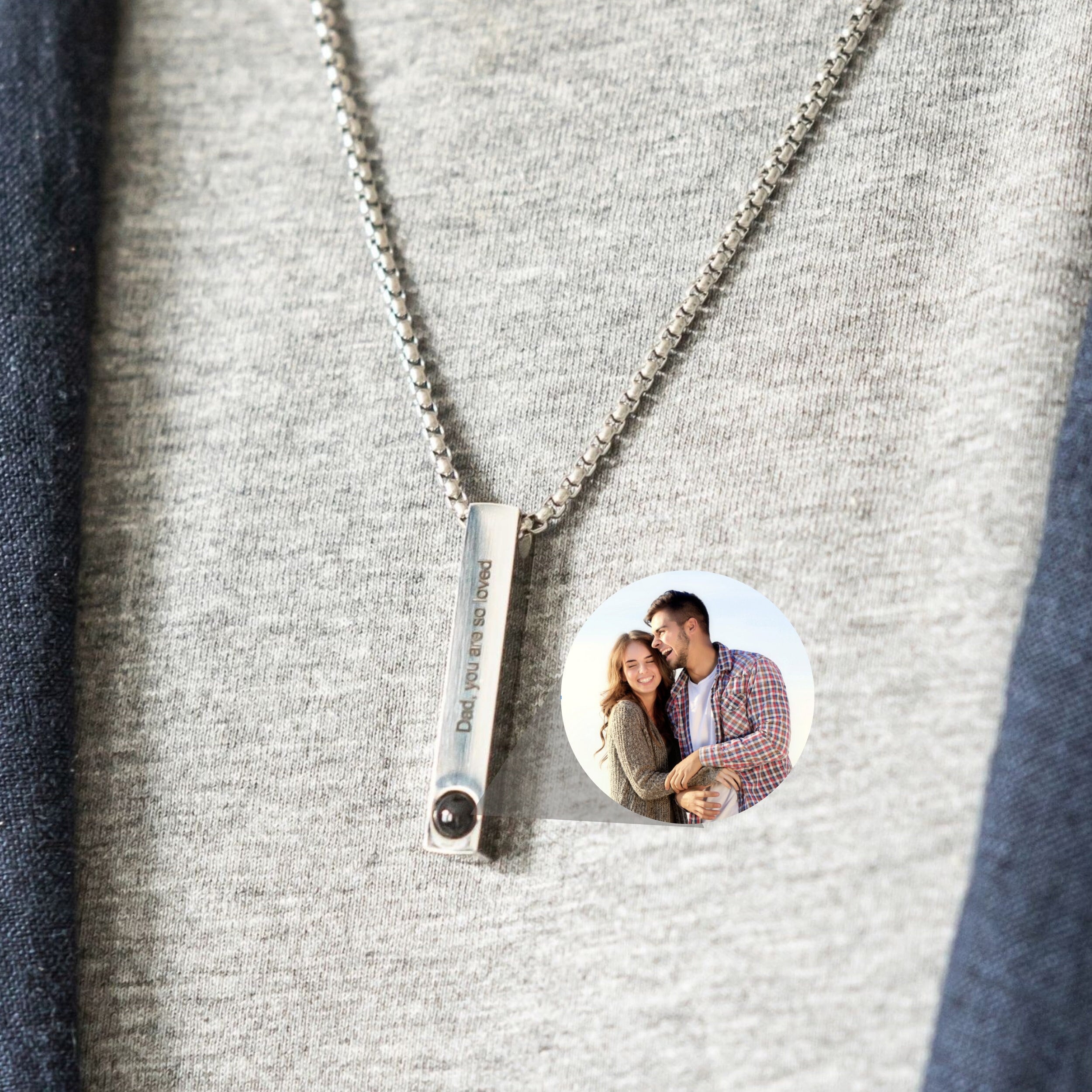 Collier et pendentif projection photo personnalisé – La Boutique Des Hommes