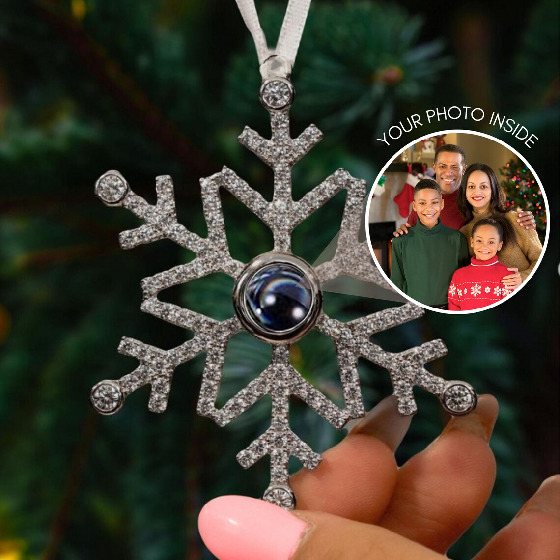 Christmas Picture Ornament Picture Bauble Personalized image 1