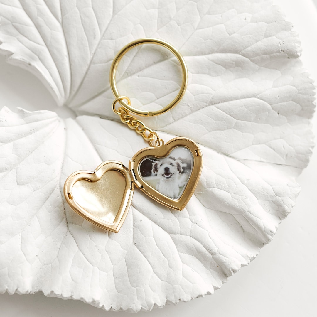 Heart Locket Photo Keychain Personalized Keychain Memorial Keychain