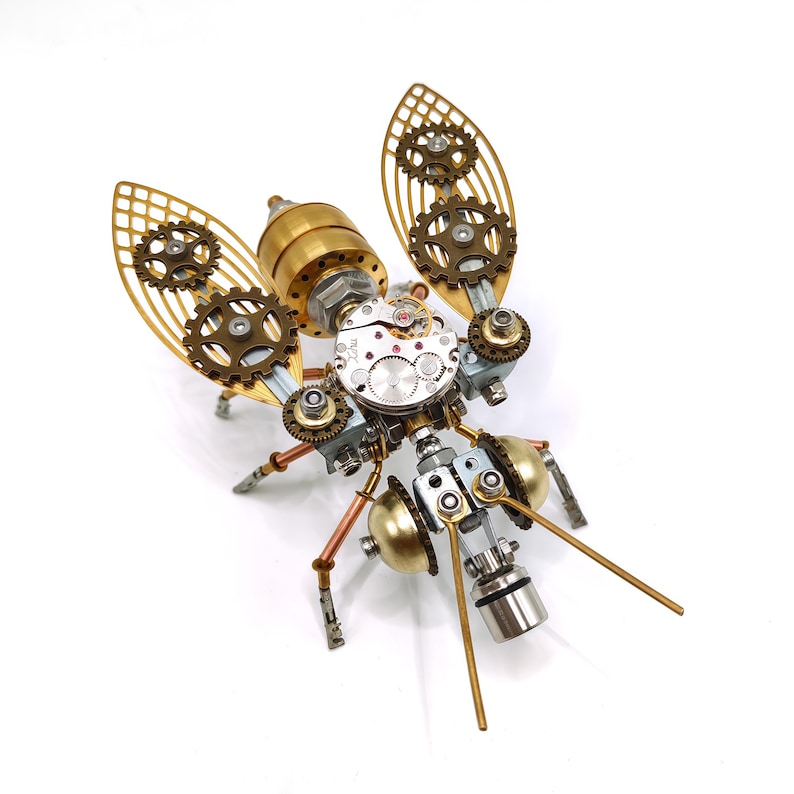DIY Metal Assembly Kit Mechanical Puzzle for Adults,100+PCS Insect Model Christmas Gift Desktop Metal Insect Decor Creative Holiday Gift Searchlight Bee -P