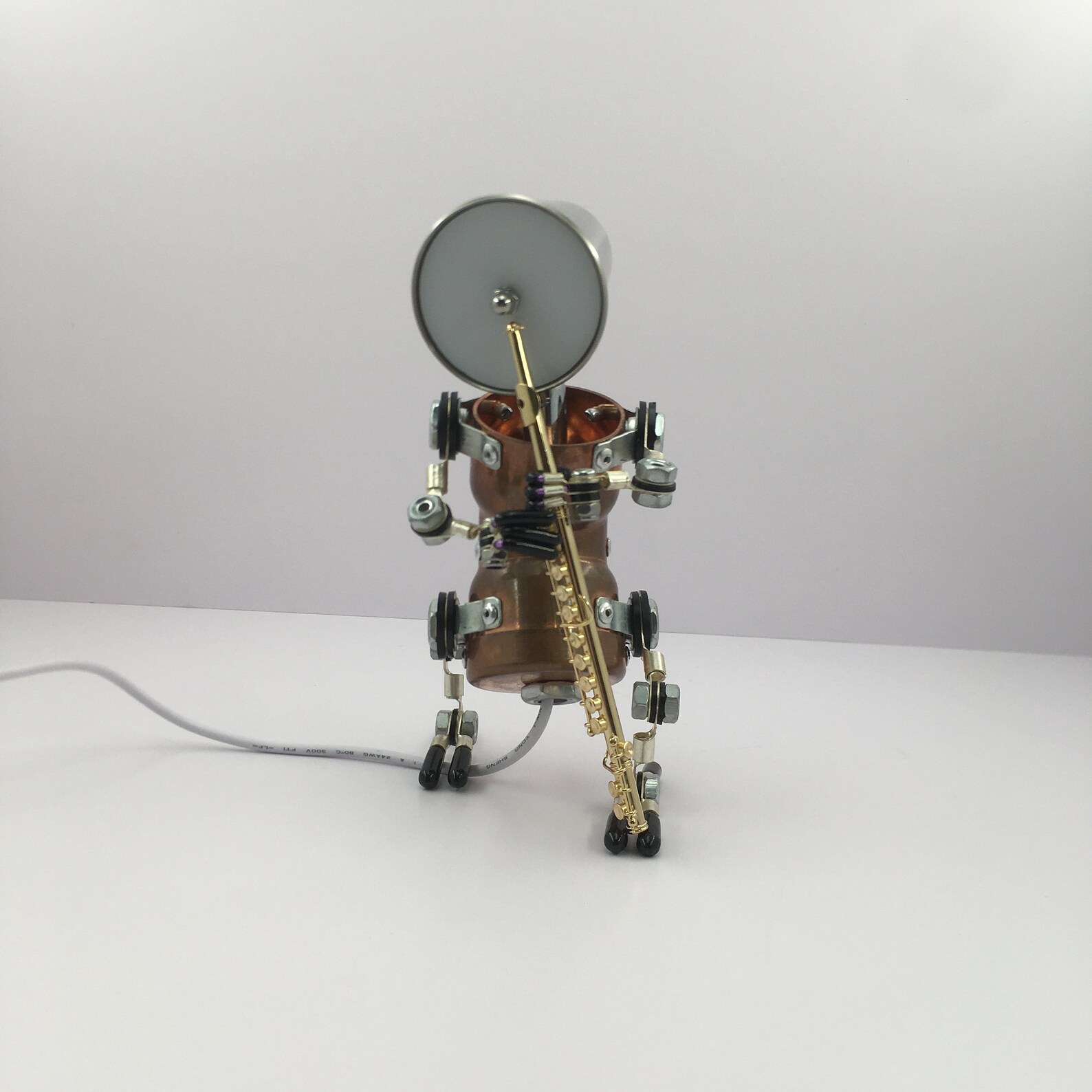 Steampunk Robot Lamp Flute Music Studio Decor Gifts Electric Etsy