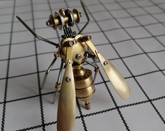 Steampunk Bee Decor Metall Bee Art Metlehoney Bee Sculpture Metal Sculpture Insect Steampunk Home Decor Steampunk Mechanical Insect