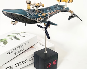 Steampunk mechanisch uurwerk walvissen Steampunk beeldje handgemaakte ornamenten cadeau Deco Steampunk Home decor kunst sculptuur cadeau voor kerst