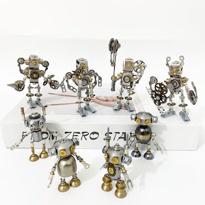 Steampunk Mechanical Robot Ornaments Tide Plays handmade Model Toys Figurines Decor   Children's Day Gift For Him Personalized Ornaments