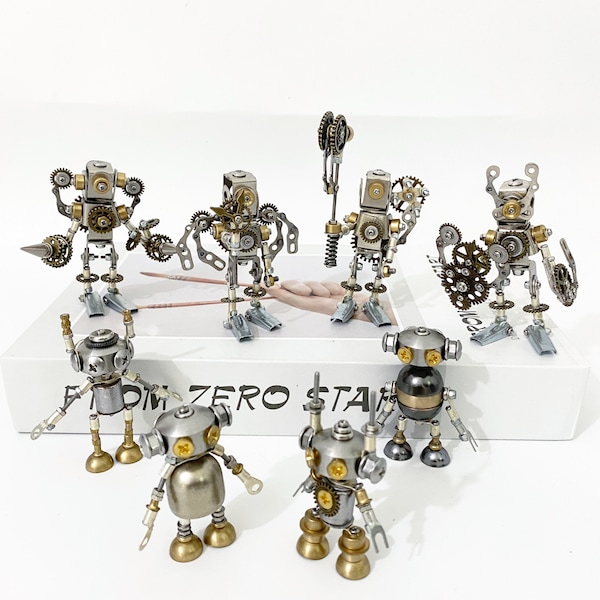 Steampunk Mechanical Robot Ornaments Tide Plays handmade Model Toys Figurines Decor   Children's Day Gift For Him Personalized Ornaments