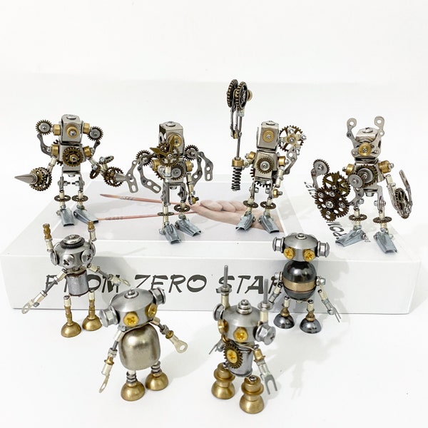 Steampunk Mechanical Robot Ornaments Tide Plays handmade Model Toys Figurines Decor   Children's Day Gift For Him Personalized Ornaments