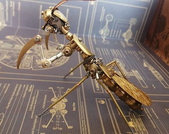 Steampunk Mechanical Insect Mantis Metal Sculpture Insect Steampunk Home Decor Steampunk Figurine Valentine's Day Gifts