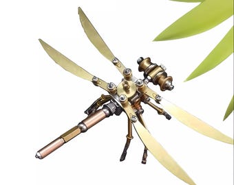 Steampunk Dragonfly Model 3D Insect Brass Puzzle , Puzzle DIY Craft Kit, Great Gifts for Teens Christmas Ornaments