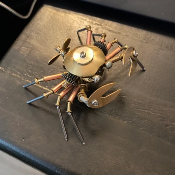 Steampunk Insect Crabs Sculpture Charming Steampunk Crab Desktop Crab Sculpture Metal Sculpture Insect Steampunk Metal Insect gift