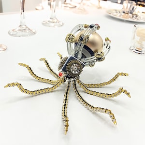 Steampunk Mechanical Insect Octopus Metal Figurines Decor Handmade Crafts Ornaments Anniversary Christmas presents