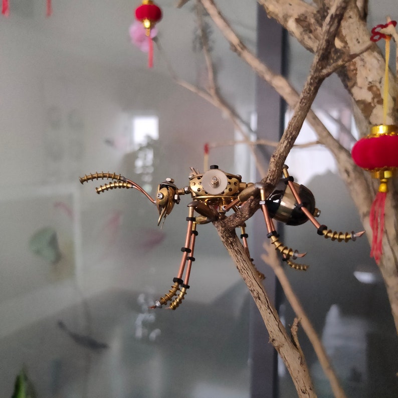 Steampunk Ant Figurine, Mechanical Metal Insect Sculpture, Handmade ...