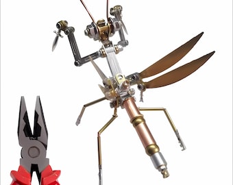 Modello Steampunk Mantis, Puzzle 3D in ottone a forma di insetto, Kit fai da te per puzzle, Ottimi regali per adolescenti e adulti, Ornamento personalizzato fatto a mano