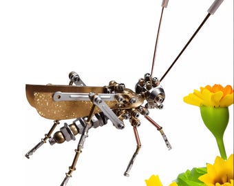 Puzzle 3D in ottone a forma di insetto, modello di grillo steampunk, kit fai da te per puzzle, fantastici regali per adolescenti e regali per bambini, regalo di ornamento personalizzato