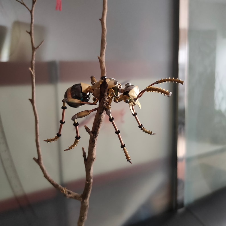Steampunk Ant Figurine, Mechanical Metal Insect Sculpture, Handmade ...