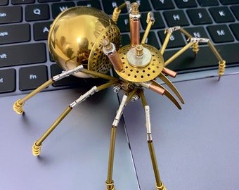 Steampunk Mechanical Insect spider Metal Handmade Crafts Ornaments Sculpture  Metal Insect Figurines metal spider Insect Gift