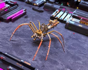Steampunk Spider Puzzle, DIY Metal Assembly Kit, Insect Decor