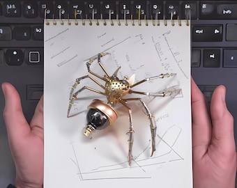 3D Insect Brass Puzzle , Steampunk Spider Model ,Puzzle DIY Craft Kit, diy kits for men, Adults Personalized Ornament Gift