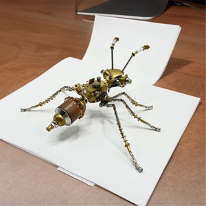 Steampunk Mechanical Insect ant  figurine metal Iron Bug Handmade  Crafts Ornaments Decor Christmas Gift For Kids