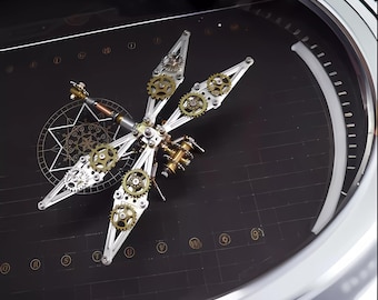 Modello di libellula steampunk, puzzle 3D in ottone di insetti, fantastici regali per adolescenti e adulti, regalo di ornamento personalizzato, modello di ragno fai da te fatto a mano