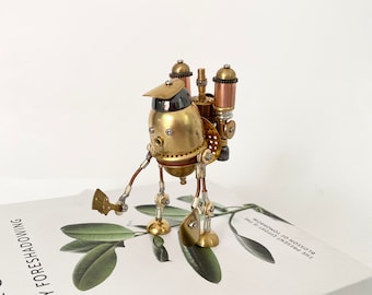 Steampunk Mechanical Sculpture Handmade Creative  Crafts Ornaments desktop Figurines Decor Christmas Gift For Kids