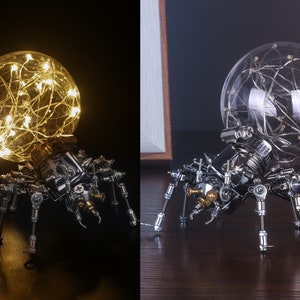 Steampunk Mechanical SpiderTabletop Decoration Lamp Spider Gifts for Children Sculpture Crafts Ornaments Valentine's Day gifts for boyfriend