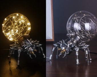 Steampunk Mechanical SpiderTabletop Decoration Lamp Spider Gifts for Children Sculpture Crafts Ornaments Valentine's Day gifts for boyfriend
