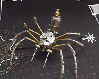 Modello di ragno steampunk 3D Puzzle di insetti in ottone, kit fai da te per puzzle, fantastici regali per adolescenti e adulti, regalo di ornamento personalizzato