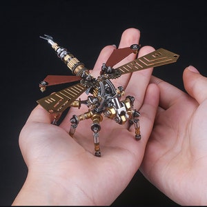 Dragonfly Mechanical Steampunk Metal Charming Sculpture Insect Figurine ...