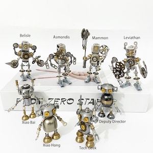 Handgefertigte Steampunk Roboter Figur: Mechanische Metallskulptur Geburtstagsgeschenk für Ihn Weihnachtsgeschenk Junge