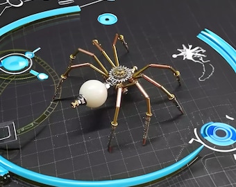Steampunk Spider Model, Brass Insect Puzzle, DIY Ornament Gift