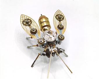 3D Steampunk Bee Brass Puzzle Kit, DIY Insect Model Puzzles for Adults, Figurine Christmas Gifts Personalized Toys Crafting Gifts For Kids