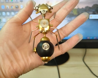 Figura de insecto steampunk de metal, adorno mecánico de insecto, regalo de cumpleaños para él, regalo de Navidad para hombre o padre.