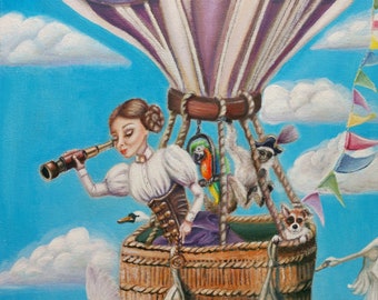 Impresión artística de globo aerostático Steampunk: La aventura de Euphemia