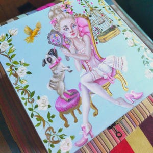 Marie Antoinette Jewellery Box Marie Antoinette Theme Hand Painted Box Rococo Keepsake Box Marie Antoinette Jewellery Box - CUSTOM ORDER