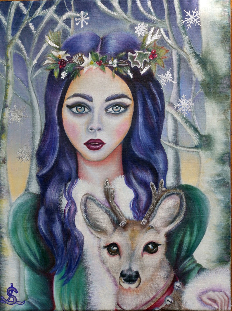 EIRA of the Winter Solstice Welsh Snow Goddess Celtic Art | Etsy